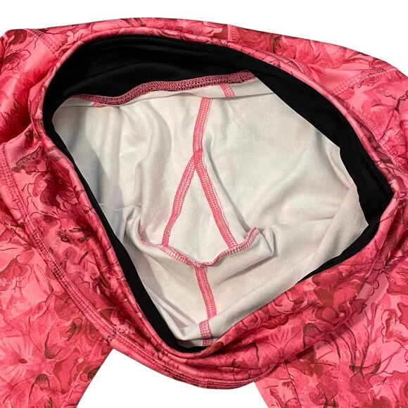 LuLaRoe Jade Capri Leggings Floral Athletic Stretch Women's sz M Pink NEW - Picture 6 of 13